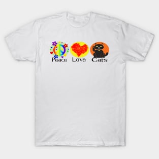 Peace, Love. Cats T-Shirt